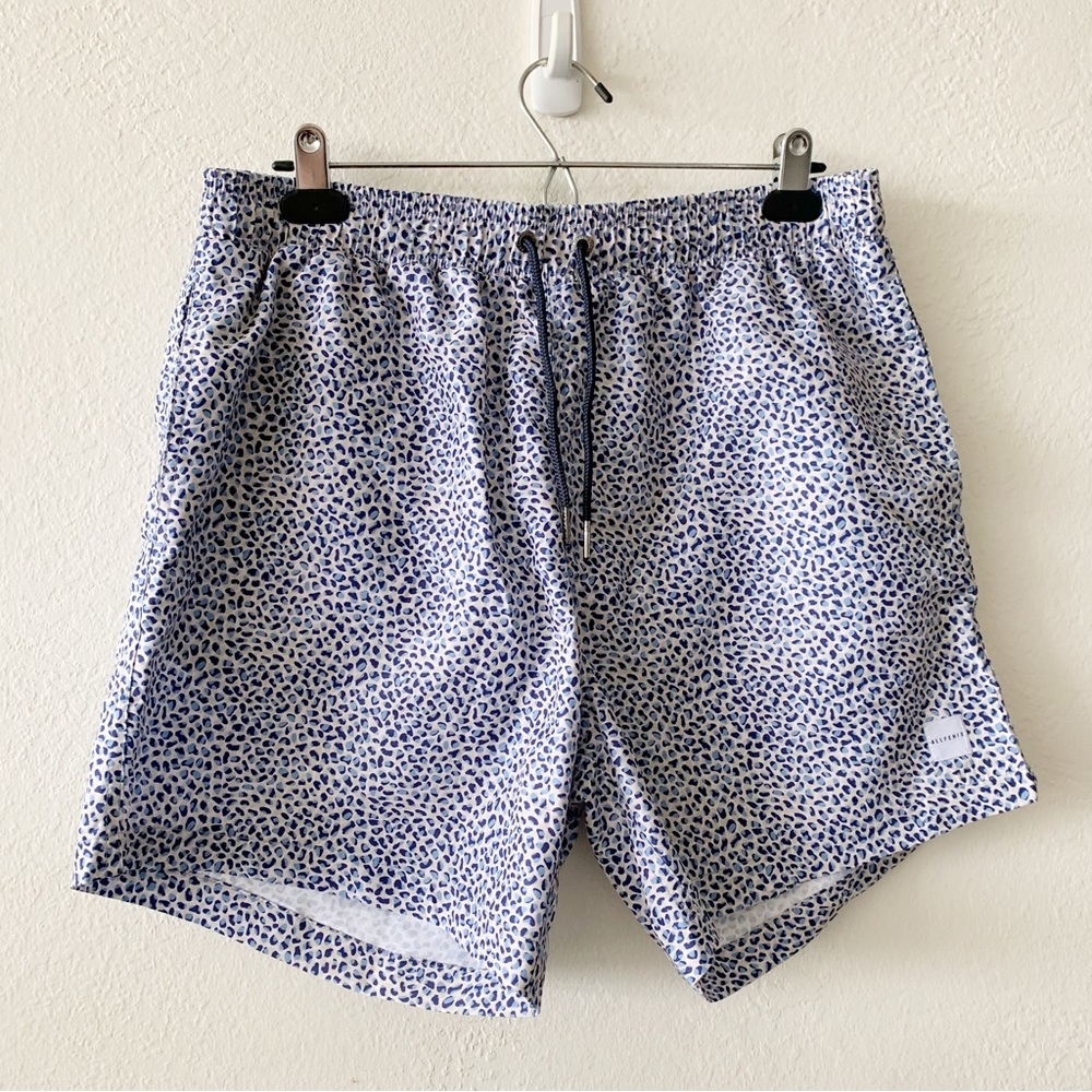 ALL FENIX Australia Pebble Leopard Abstract Print Short Blue Men Swim Trunks XL